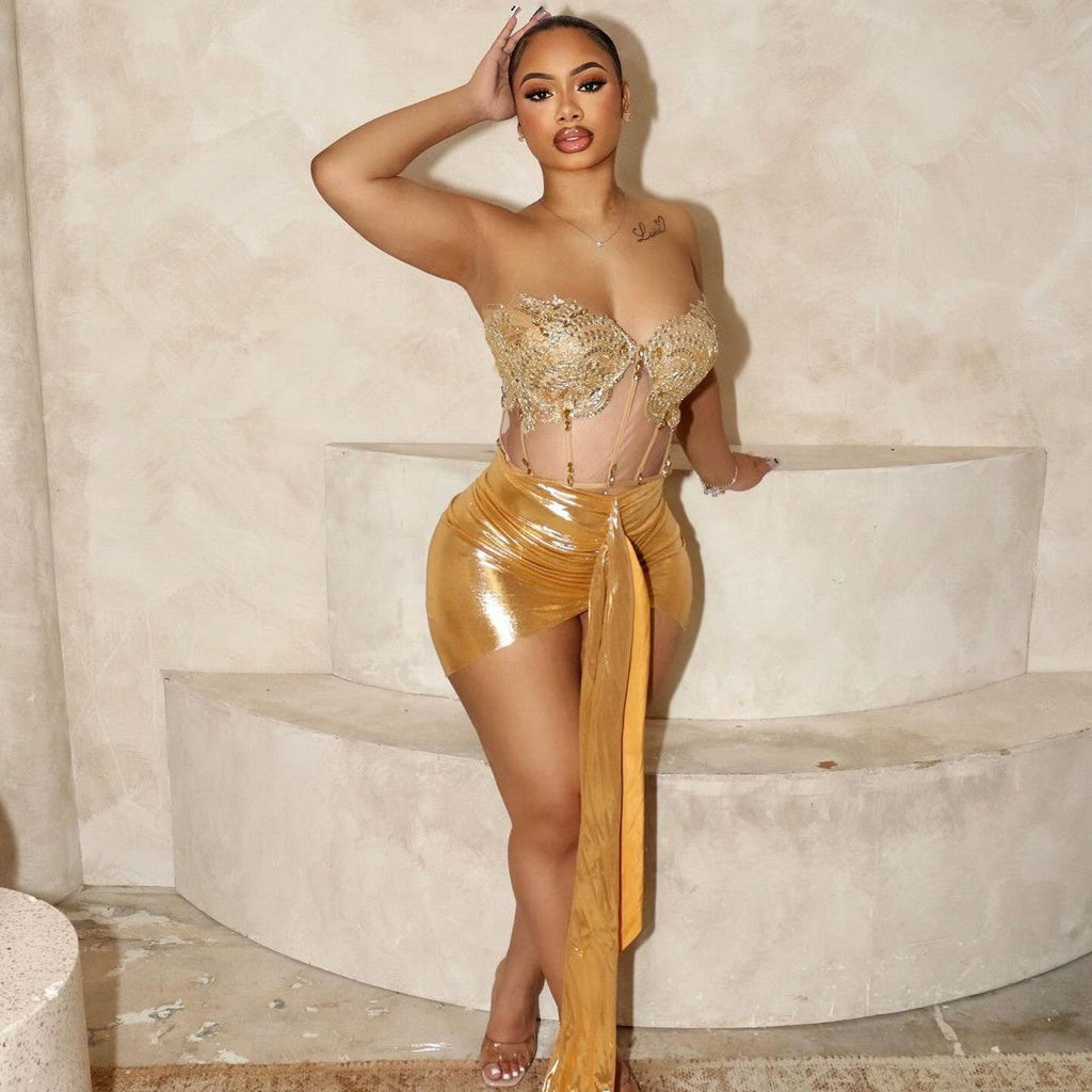 Believe It Dress - Gold